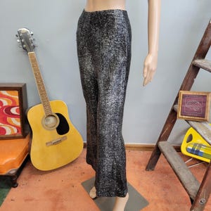 70s Lurex Disco Pants: Vintage Metallic Flare Leg Trousers