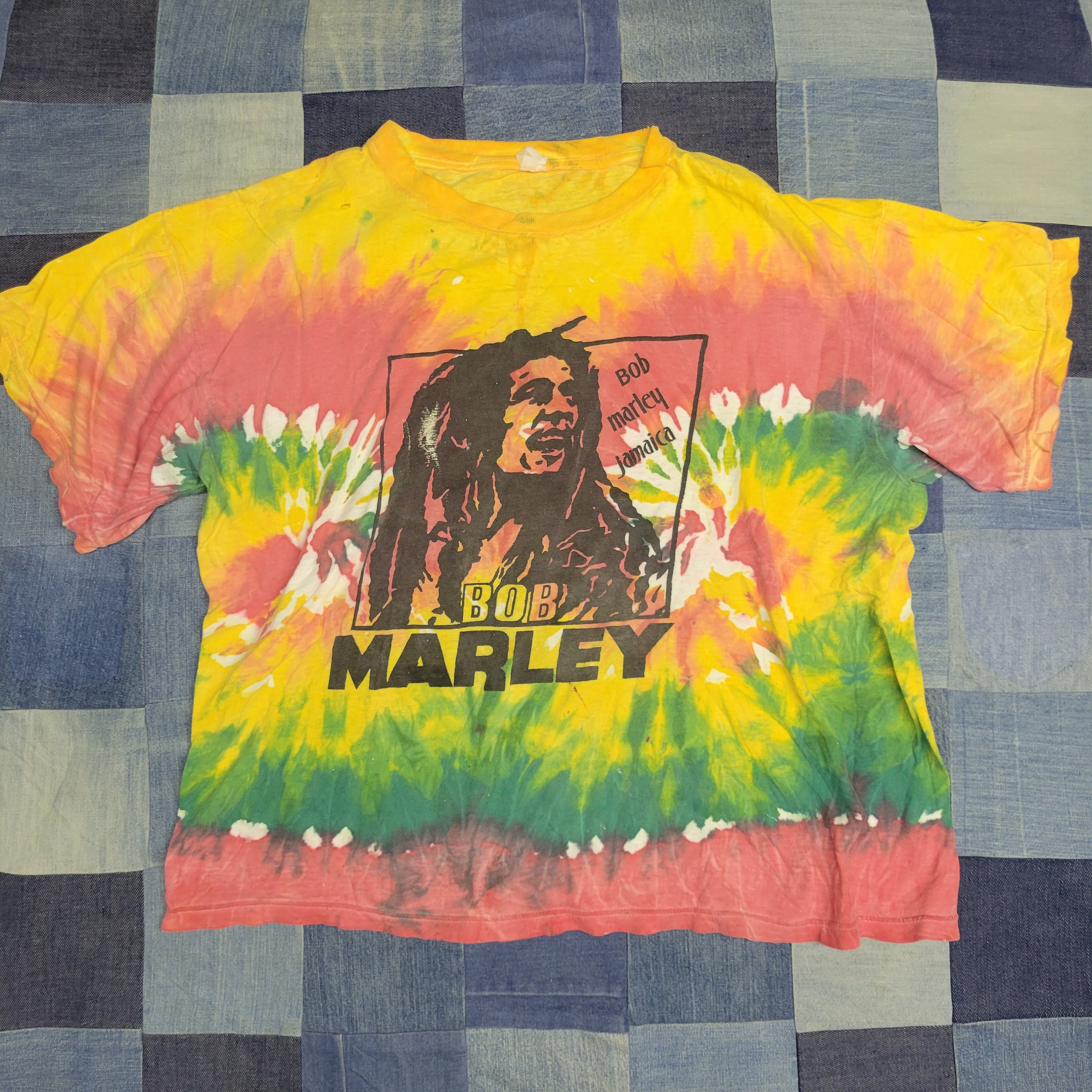 Vintage 80s Bob Marley Tie Dye Shirt: Rasta Reggae XL - Etsy