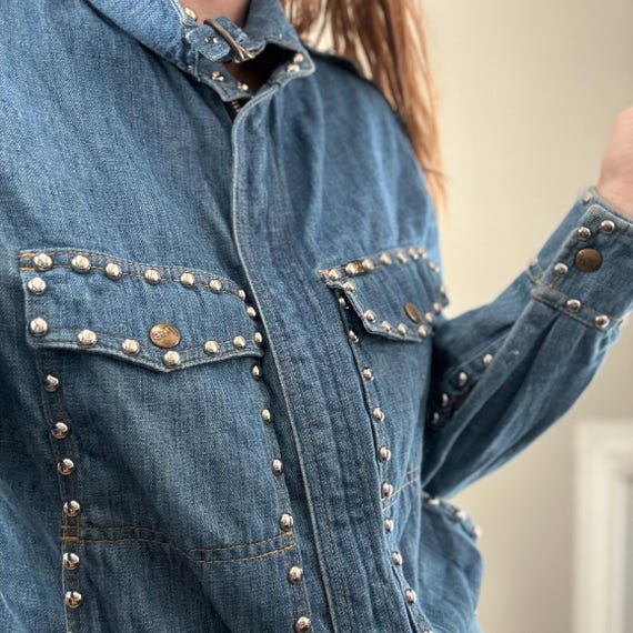 vtg Studded Jean Jacket , Lee Denim Jacket
