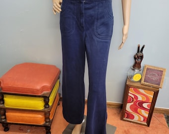 Vintage 70s High Rise Bell Bottoms: Stretch Flare Leg Pants