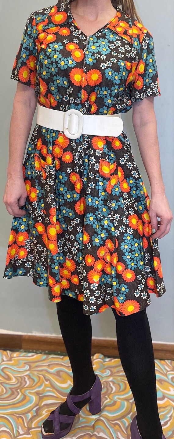 vtg FLOWER POWER TENT pocket dress lane bryant ps… - image 9