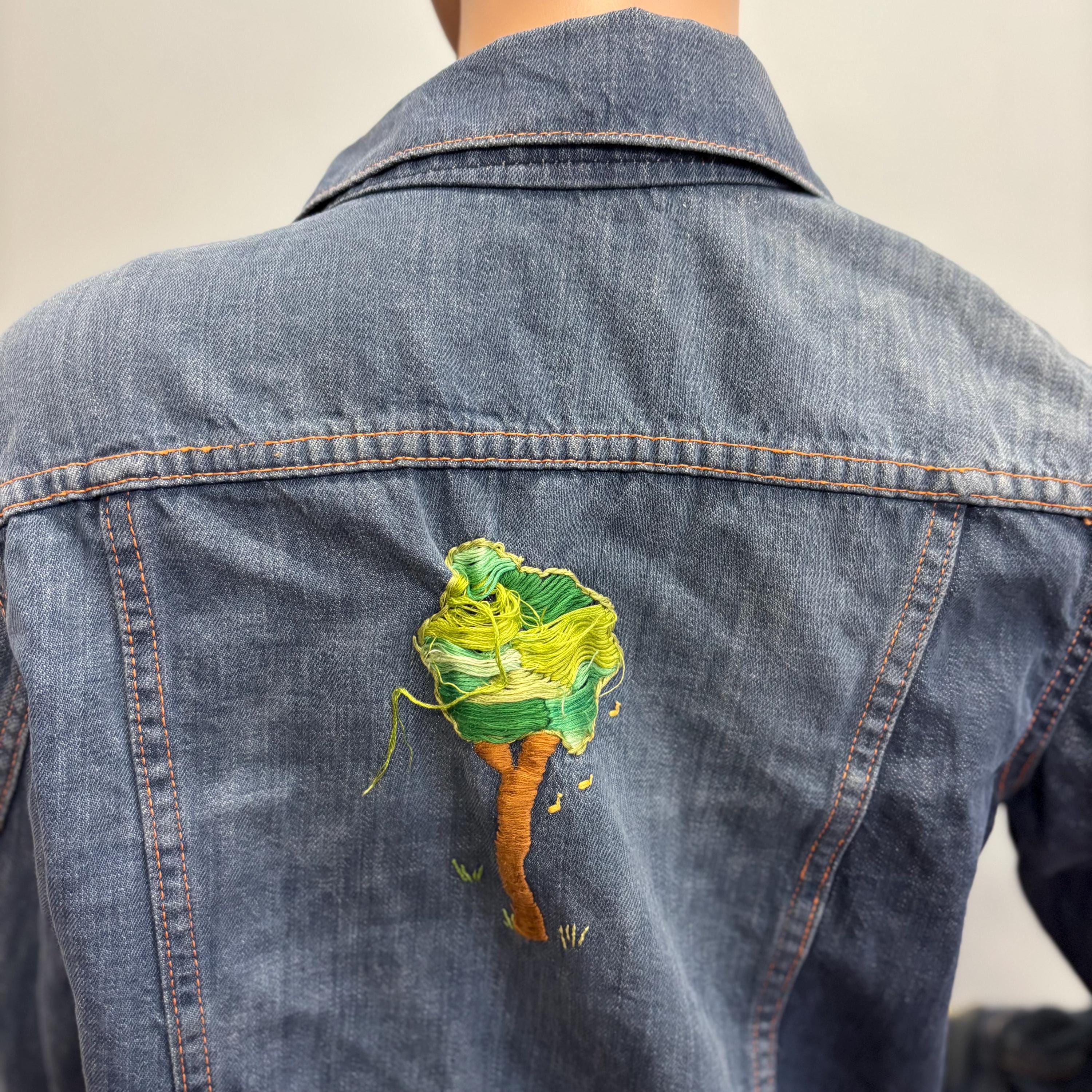 ヴィンテージ60年代リーバイス刺繍入りデニムジャケット：クロップド丈