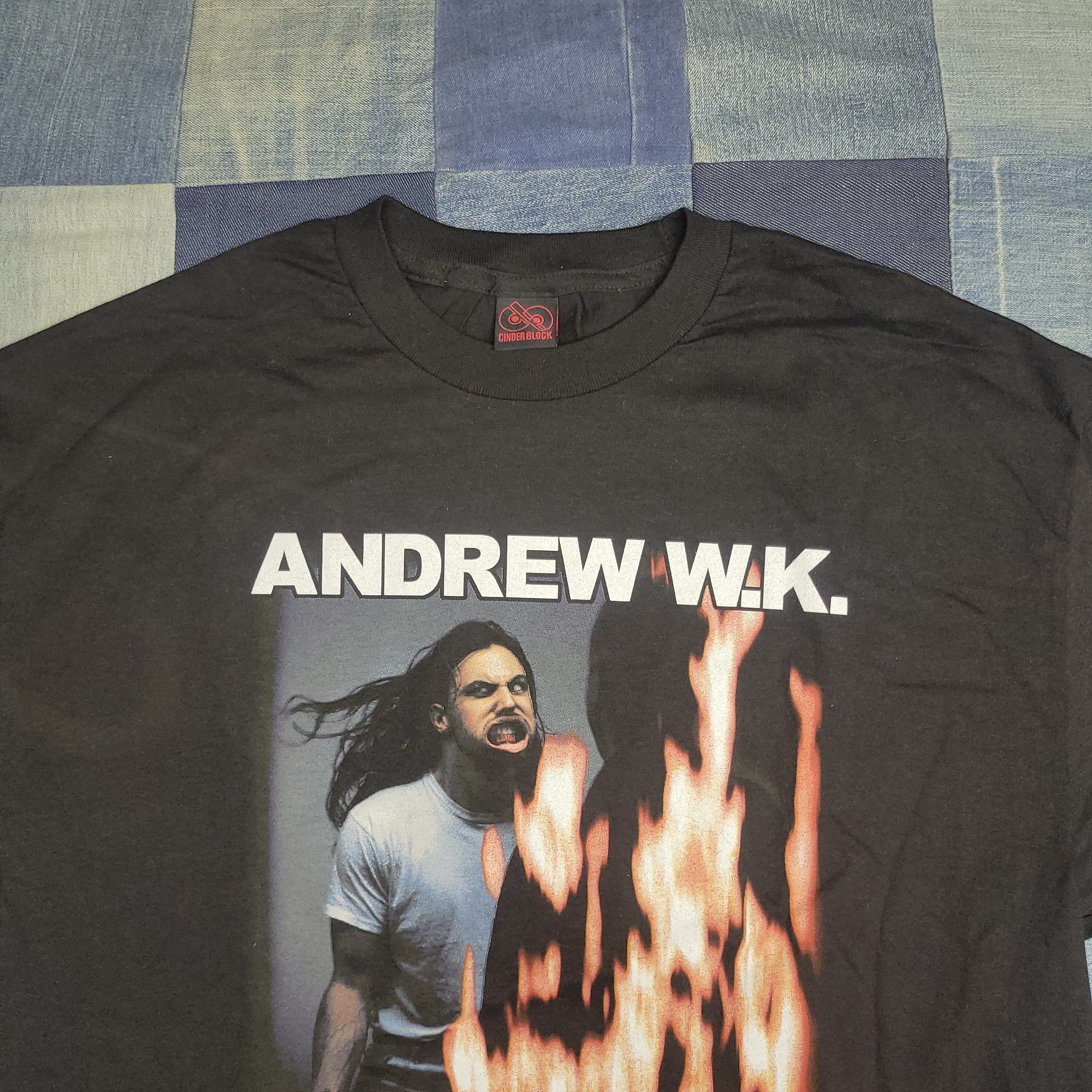 Vintage Y2k ANDREW WK Party Hard Cinderblock TSHIRT Anthem Rock Xl