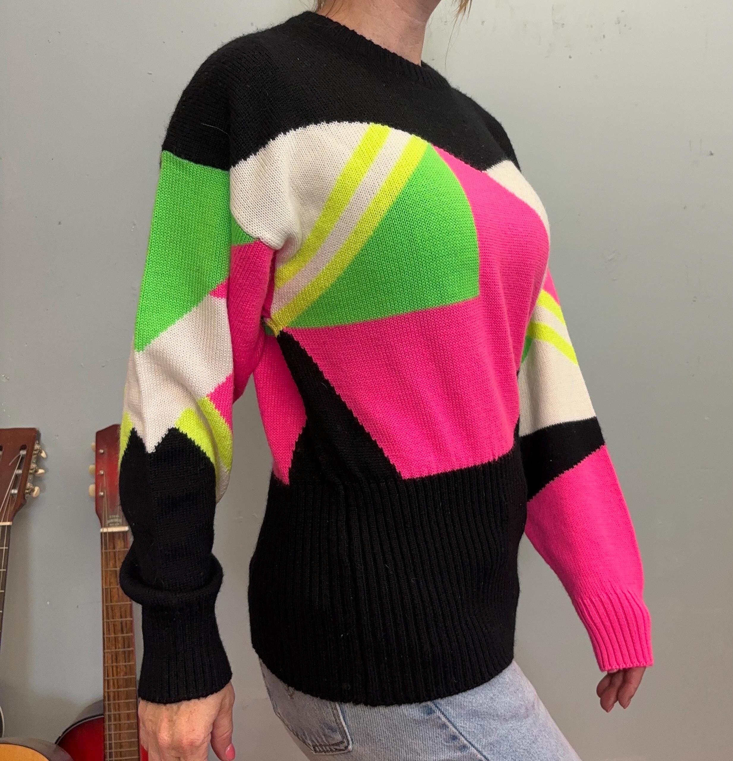 80s color block sweater hotsell
