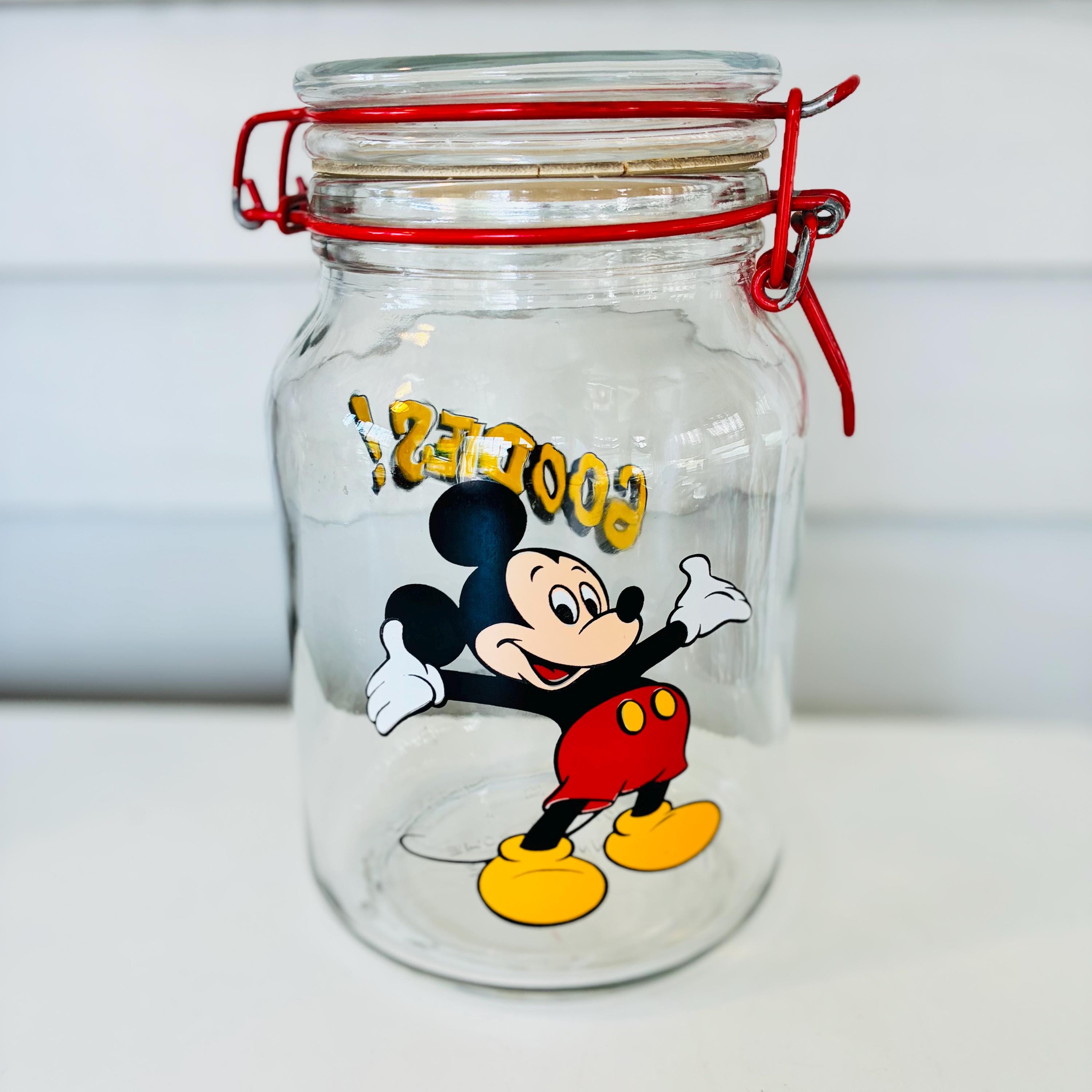 Vintage Mickey Mouse Glass Jar - Etsy