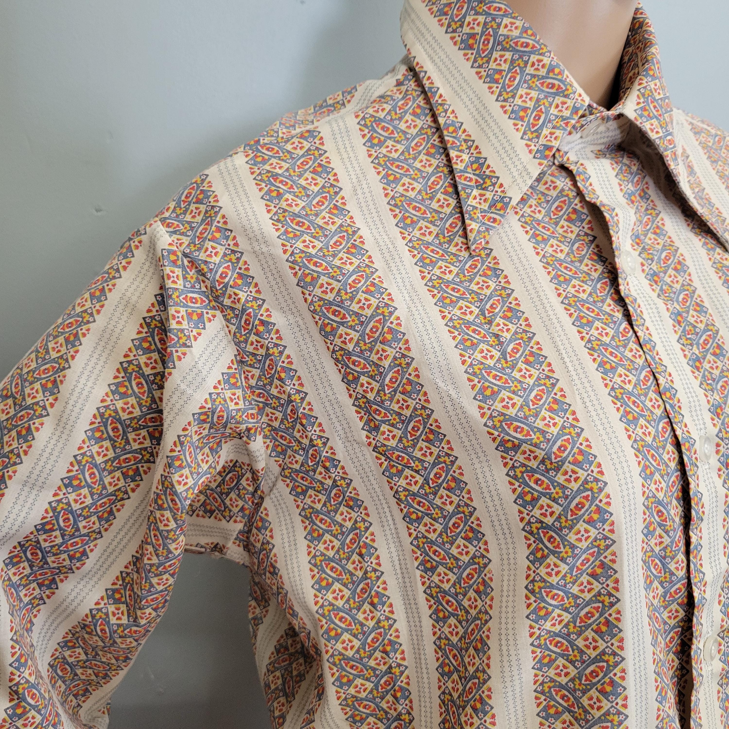 Vtg 70s Psychedelic WESTERN COLLARED Shirt : Vintage 417 Van 