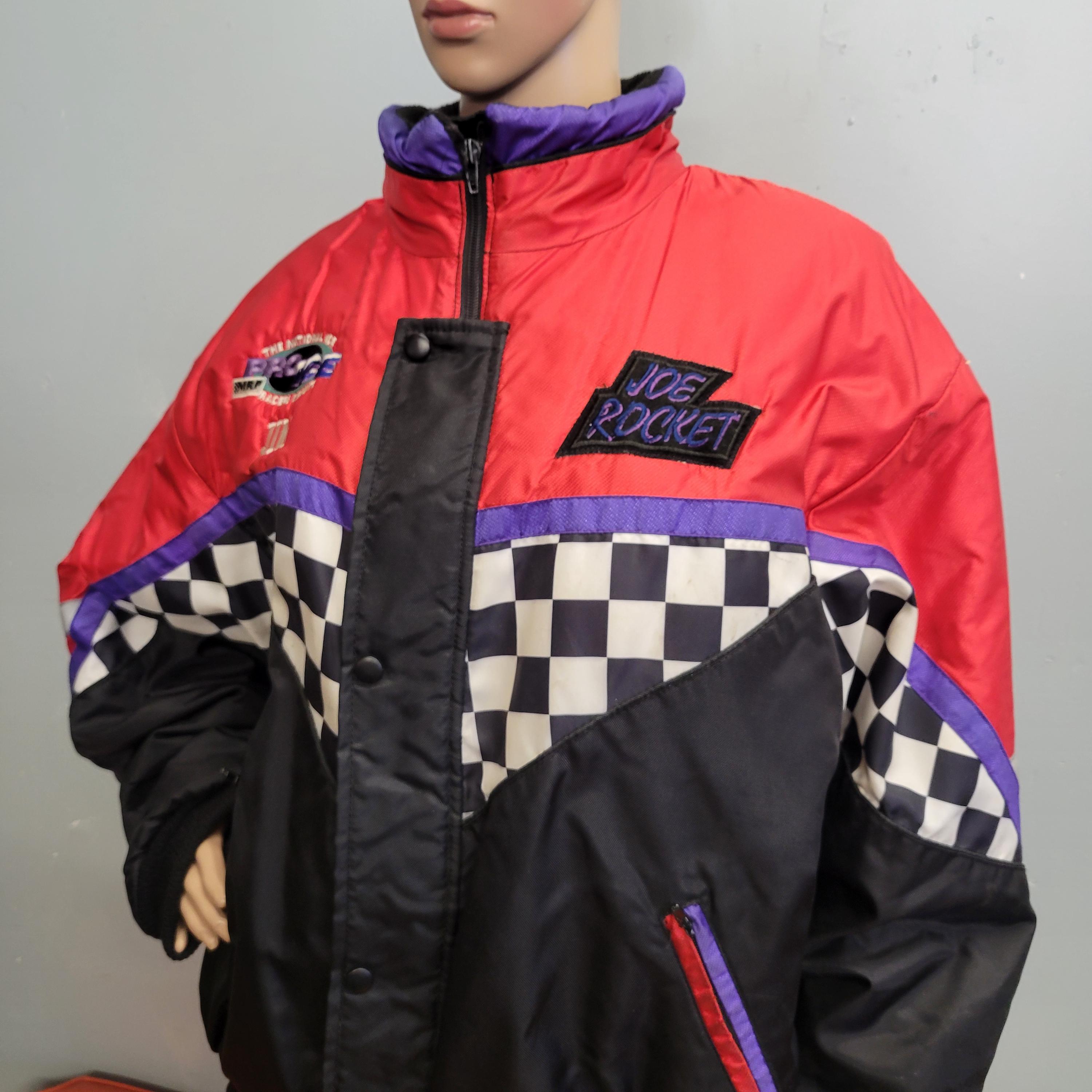 Vintage 90s Joe Rocket Ice Racing Jacket: XL Checkered Puffer Coat