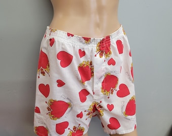 Bóxers vintage de San Valentín con estampado de corazones de los años 70: Jockey Suprel, talla 34