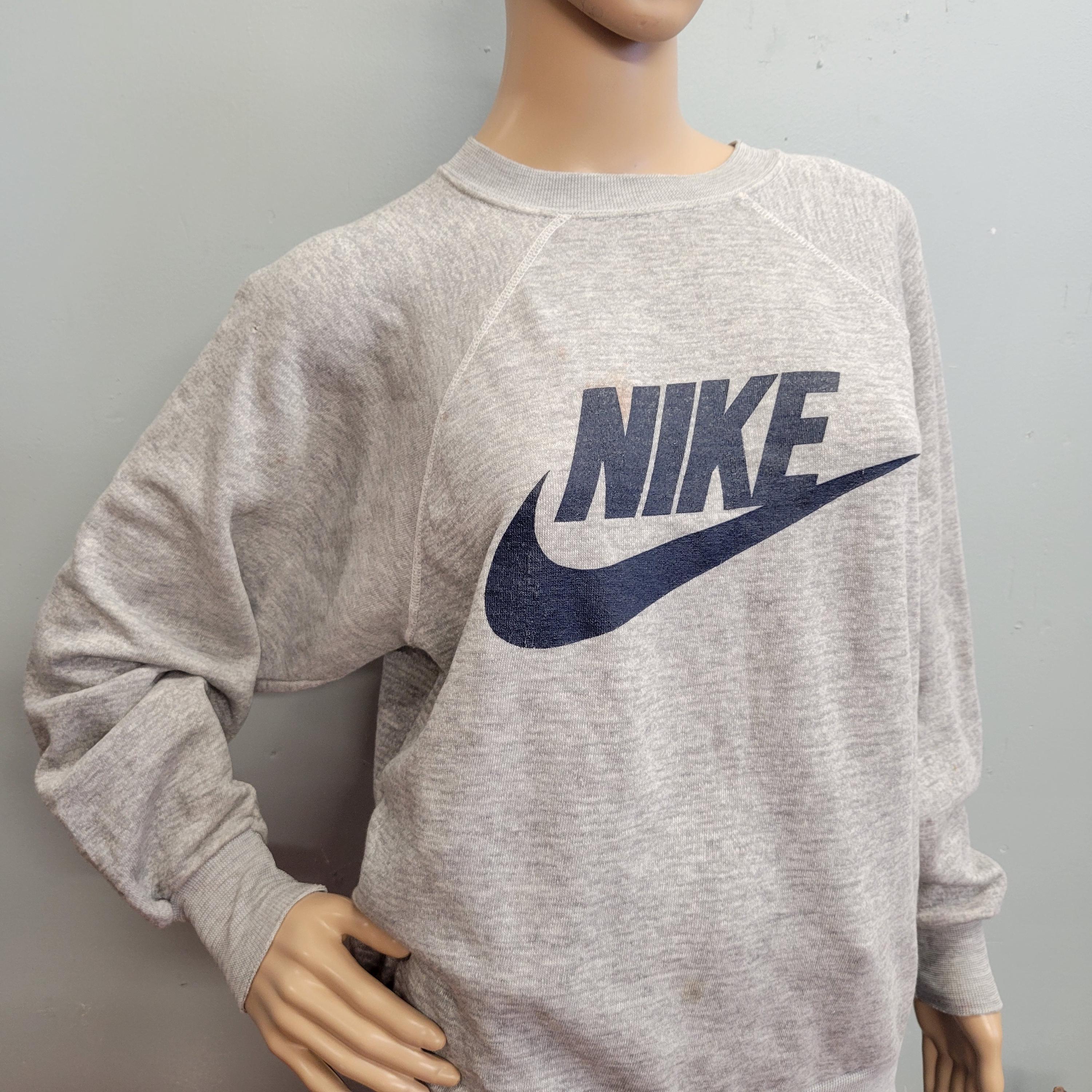 Vintage 70s Nike Sweatshirt: Grey USA Made Swoosh Pullover - Etsy