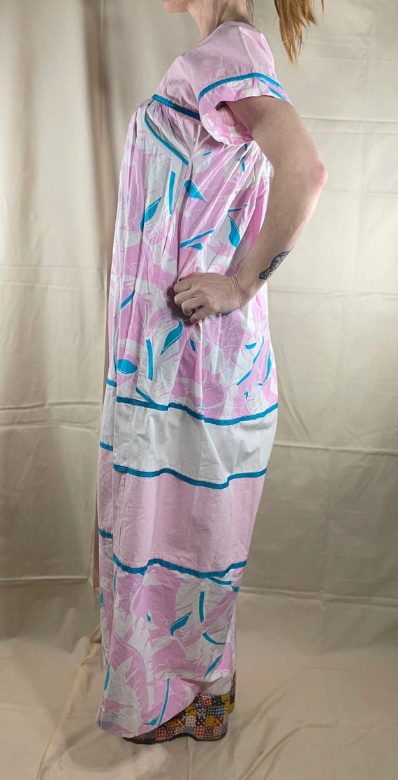 SALE! Vintage 70s pink & blue beach dress / Hilda… - image 10