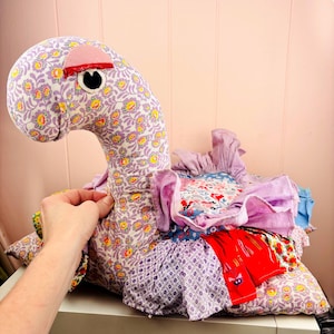 vtg 60s Turtle Tuffet, Quilted Patchwork HUGE Kitschy Stuffed Animal Pillow