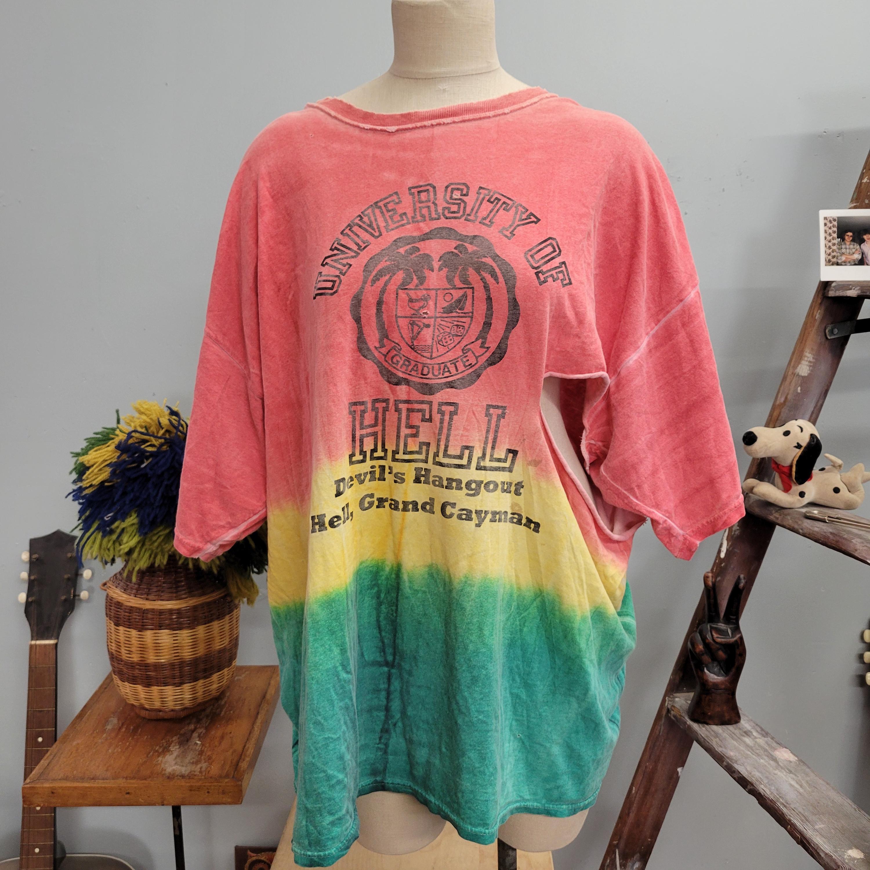 Vtg 80s UNIVERSITY of HELL Tourist Shirt // Vintage Distressed