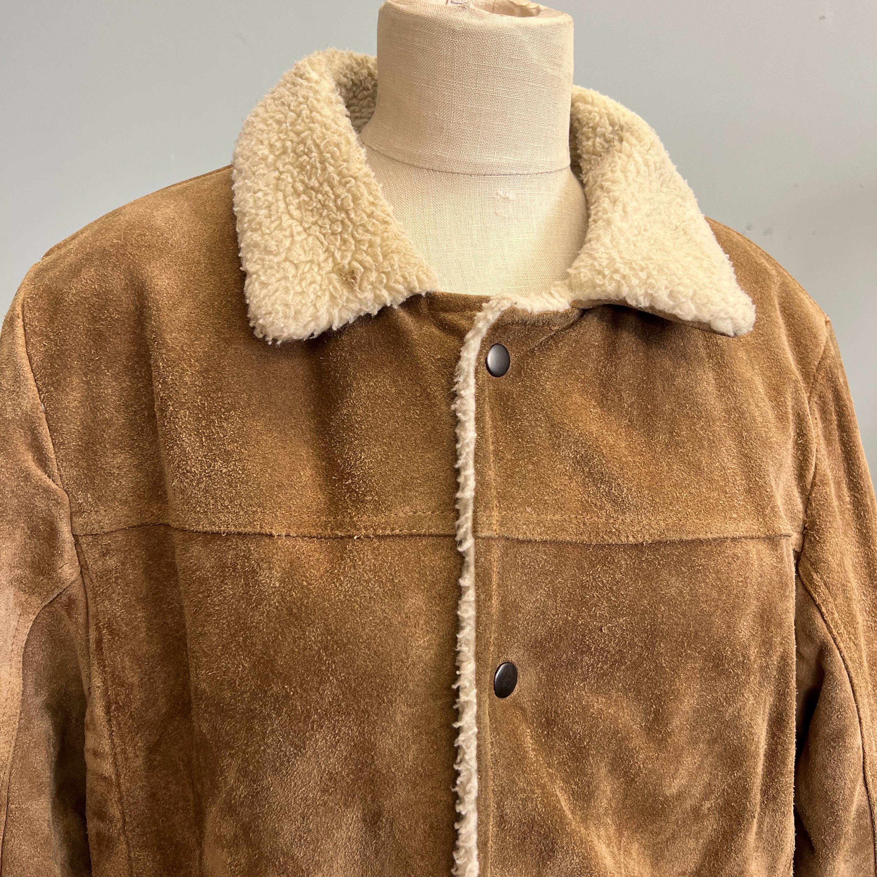 Vintage 70s Suede Shearling Coat: Pioneer Wear Western Jacket - Etsy