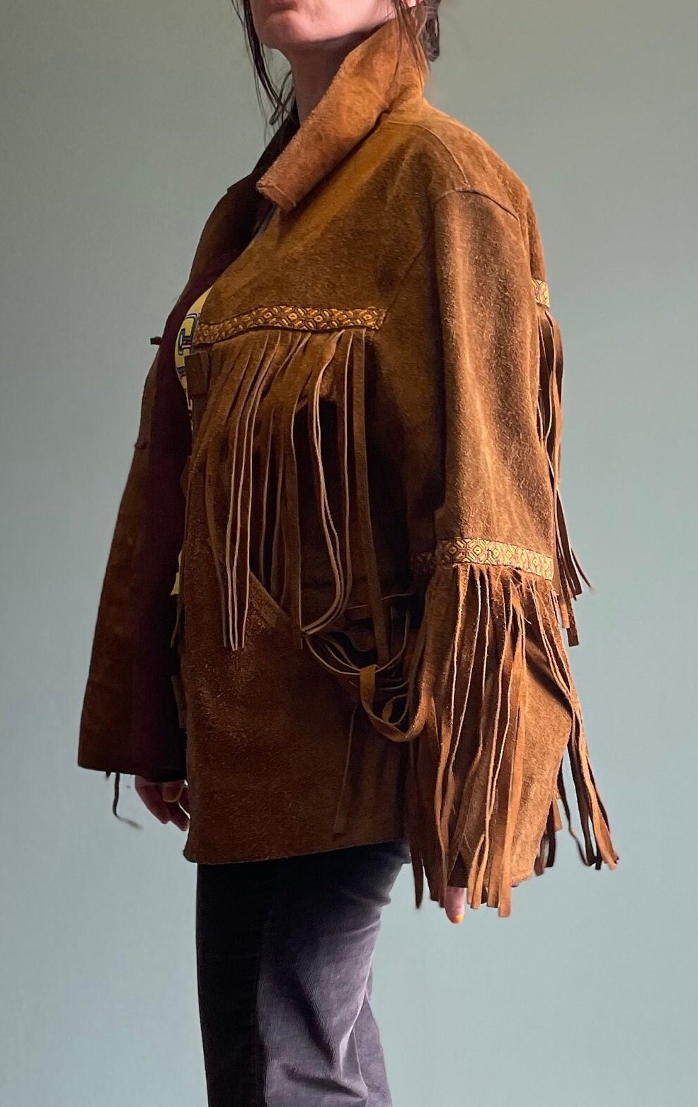 Vtg 70s SUEDE FRINGE JACKET // Vintage Large Tapestry Vtg 70s SUEDE FRINGE JACKET // Vintage Large Tapestry