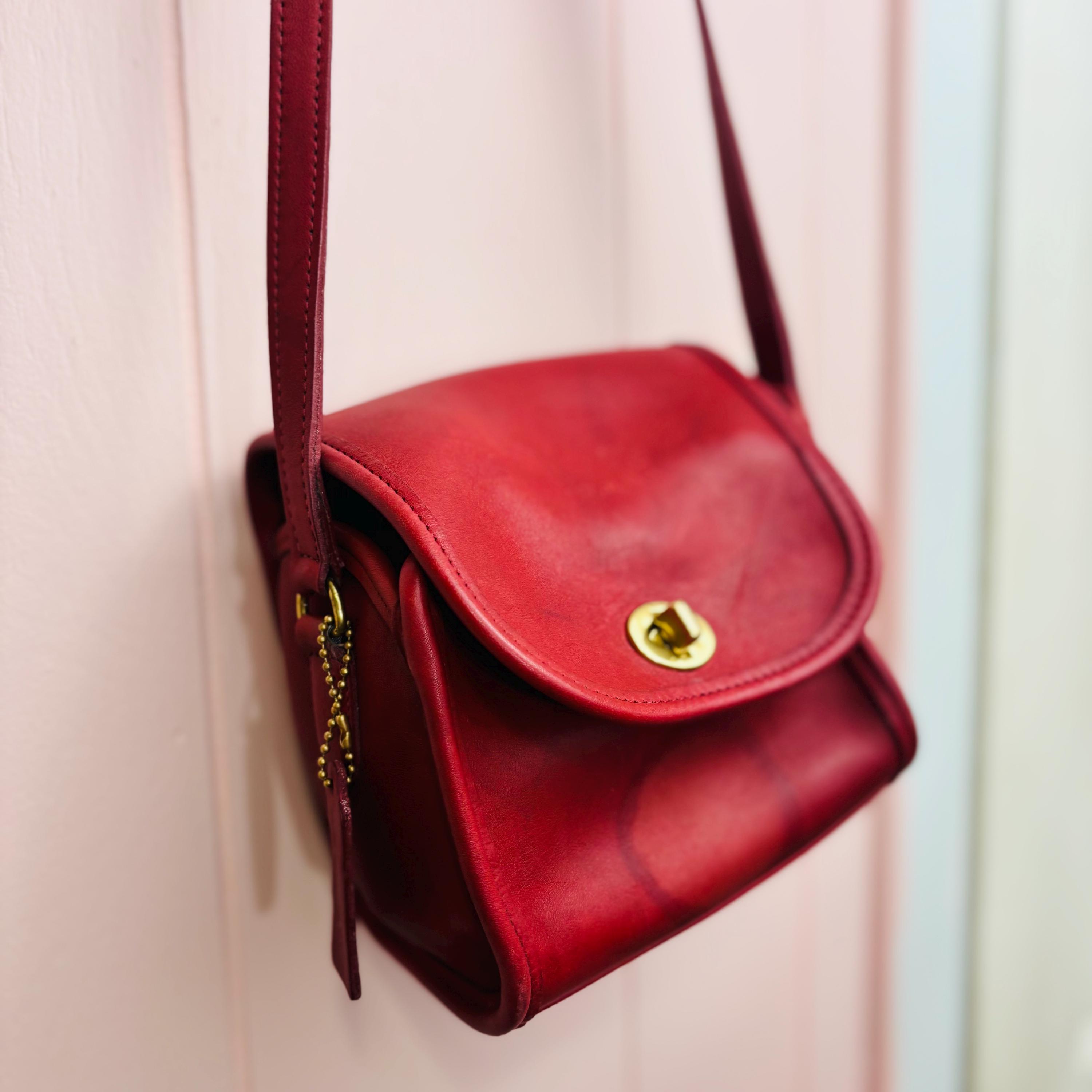 Vtg Red Coach Bag - Etsy