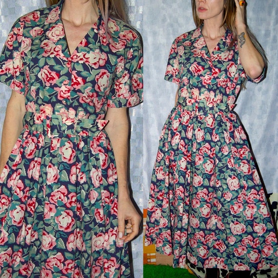 Vintage 1980's Floral LAURA ASHELY Floral ROSES Be