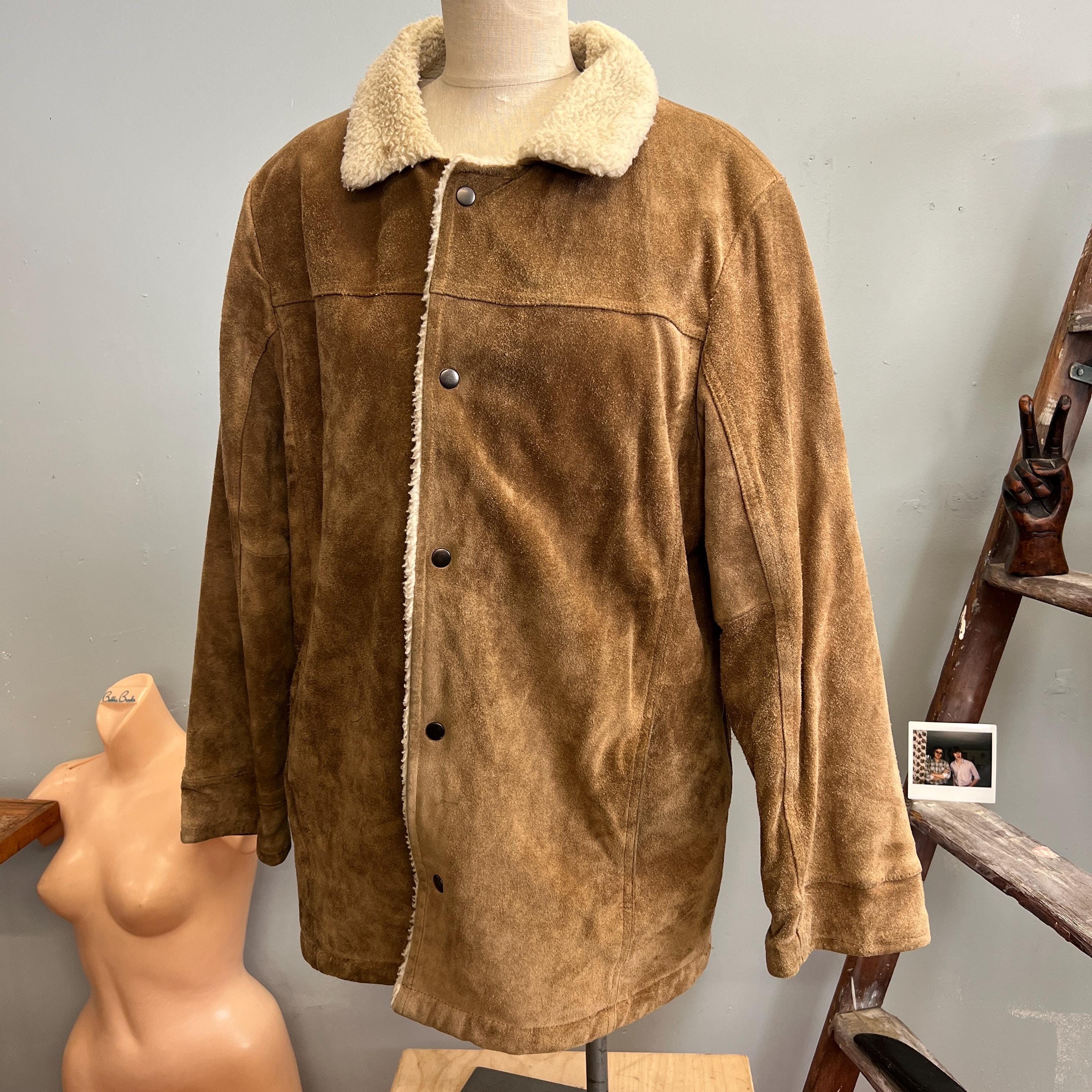 Vintage 70s Suede Shearling Coat: Pioneer Wear Western Jacket - Etsy