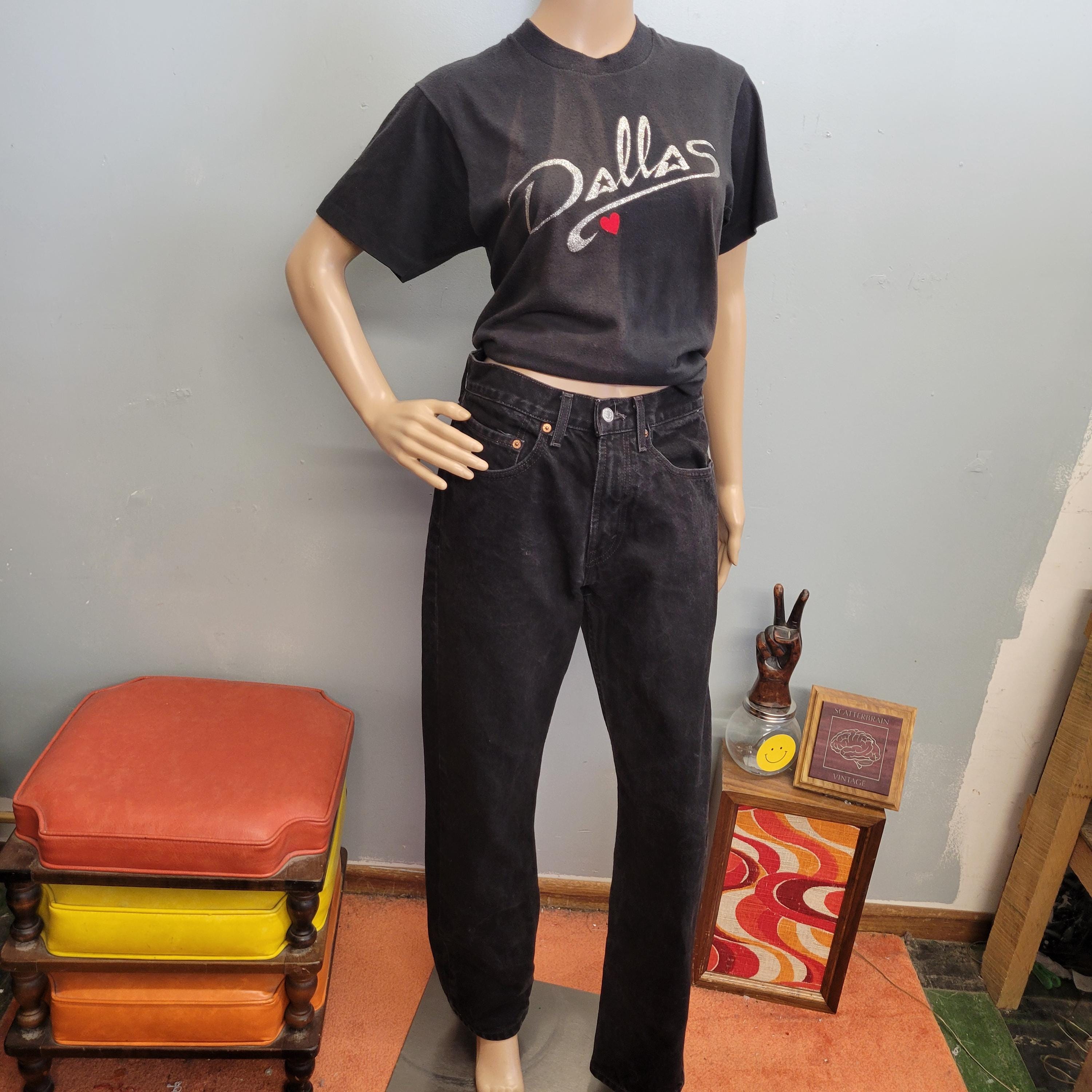 Vintage 90s Black Levi's 505 Jeans: Regular Fit, Tapered Leg - Etsy