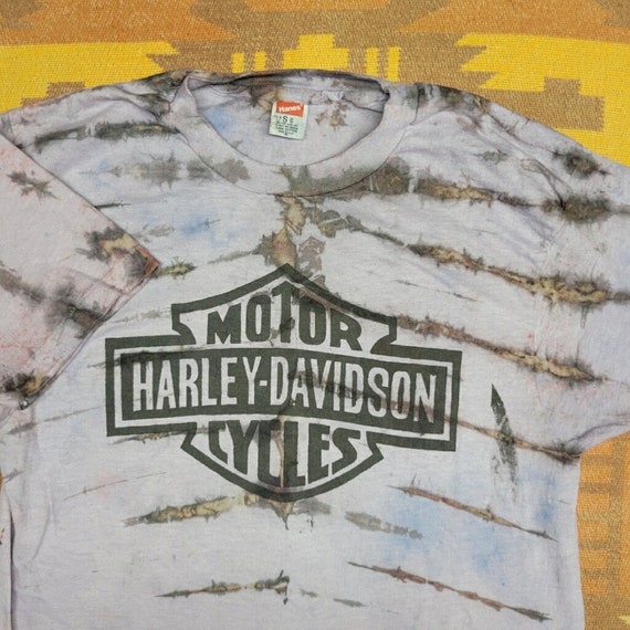 Vintage Homemade 80s Harley Davidson Shirt // Tie… - image 3