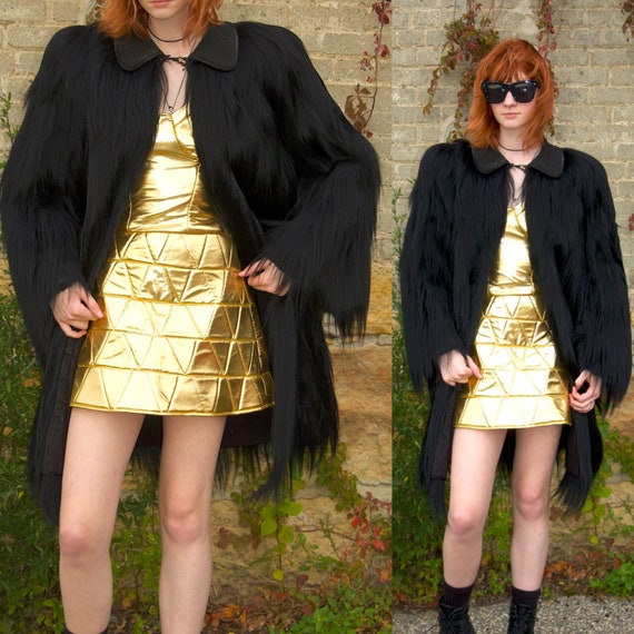 Vintage 1930's COLOBUS Monkey FUR Shaggy Overcoat