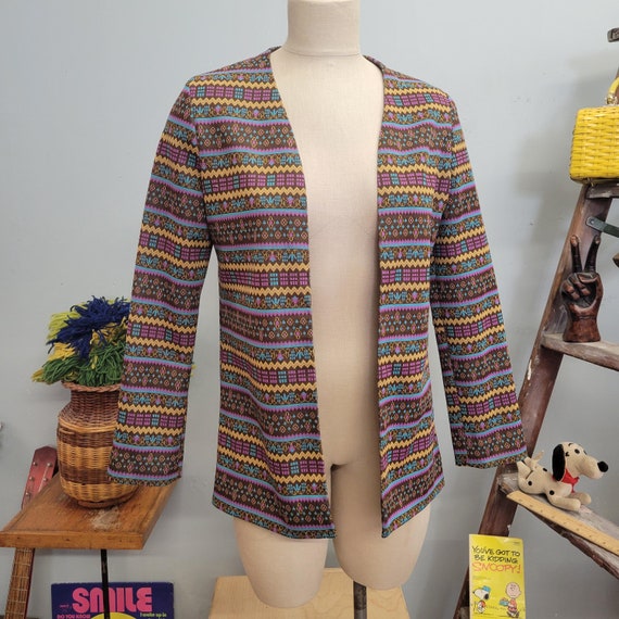 vtg 70s Psychedelic Print Blazer: Vintage Abstrac… - image 3