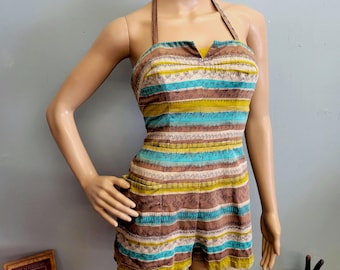 Macacão vintage estilo atômico dos anos 1950, modelo conversível Kerrybrooke tamanho 34.