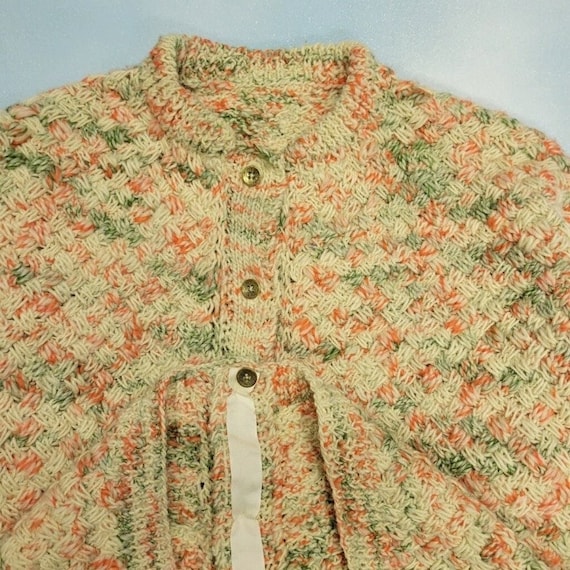 vtg 80s confetti sweater pastel multicolor thick … - image 1