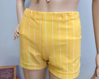 Pantalones cortos de baño a rayas estilo años 50, talla pequeña, de East-Tenn, estilo surfista, de nailon.