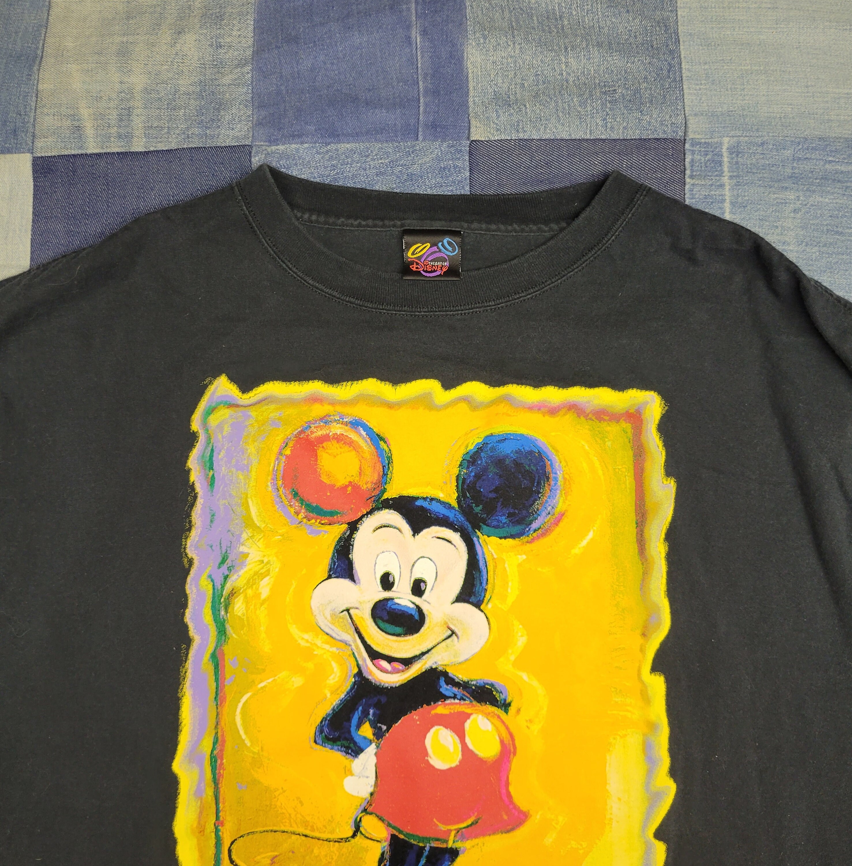 Vintage 90s MICKEY MOUSE disney art eric robinson xl xxl black 