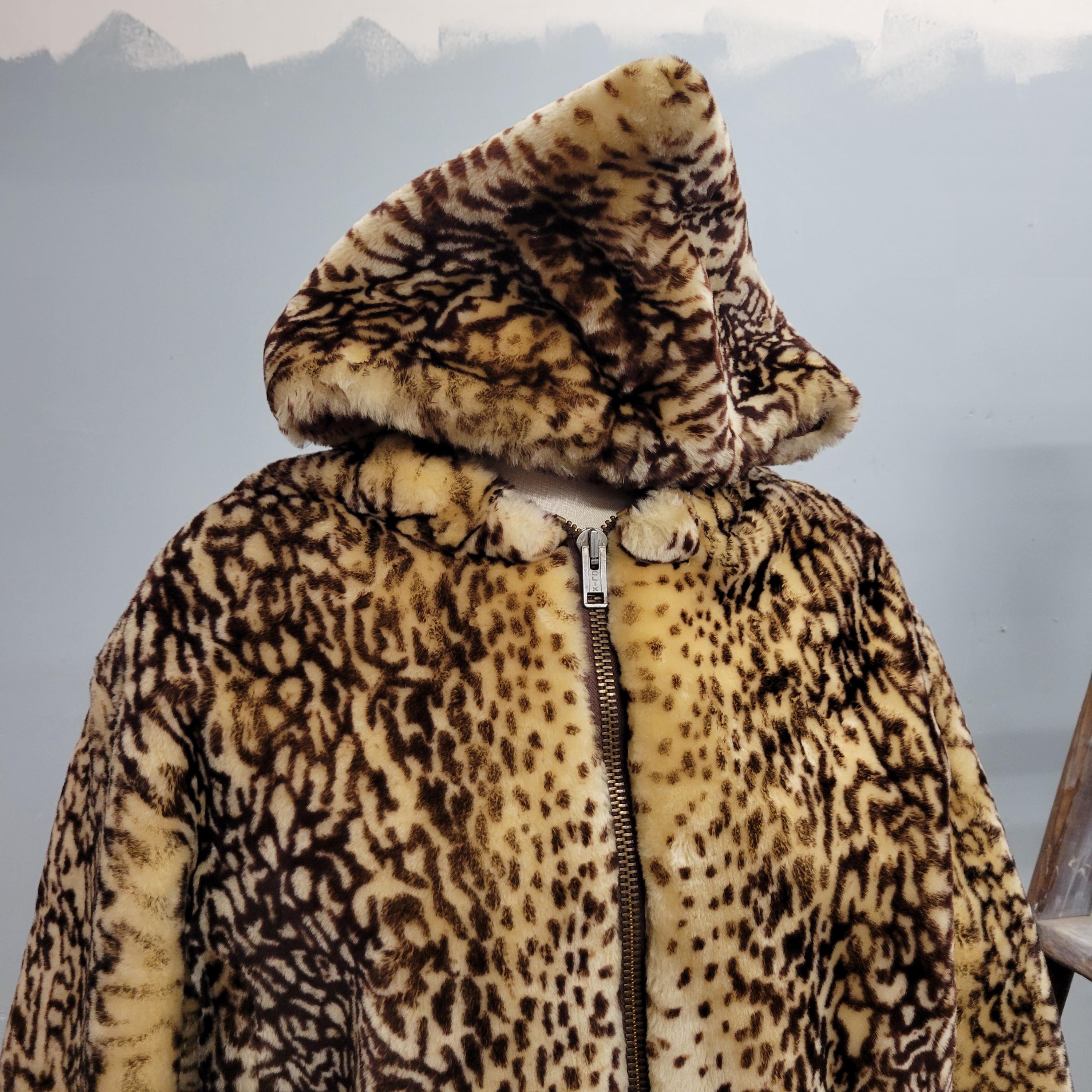 コート Mickie Ocelot Print Faux-Fur Coat Faux Fur Coat - Ocelot Faux Fur – Blue Illusion