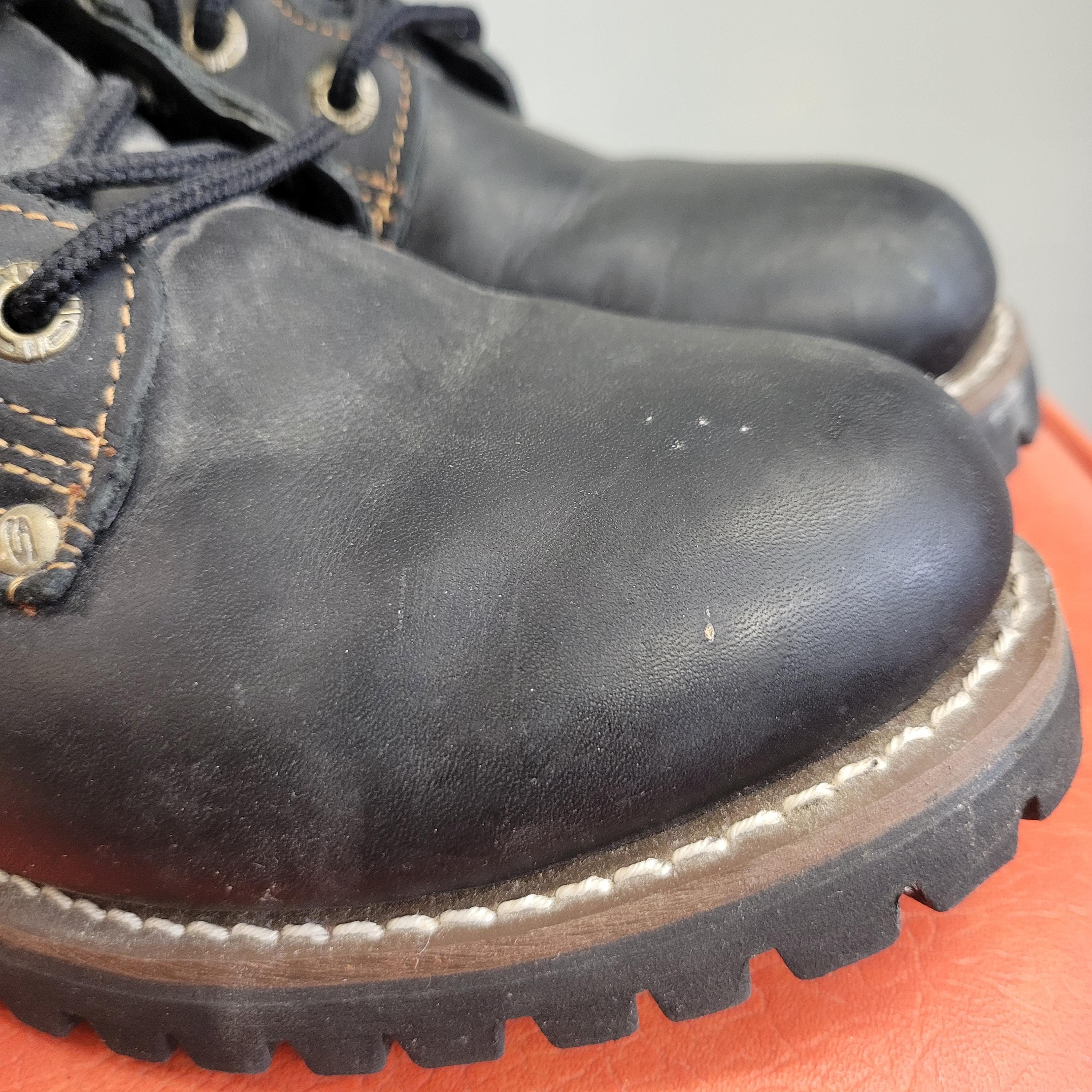 Vintage 90s Skechers Leather Ankle Boots: Women's Size 10 Grunge