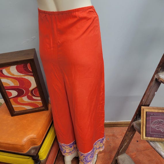 Vintage 1930s Beach Pajamas: Rayon Palazzos, Oran… - image 7