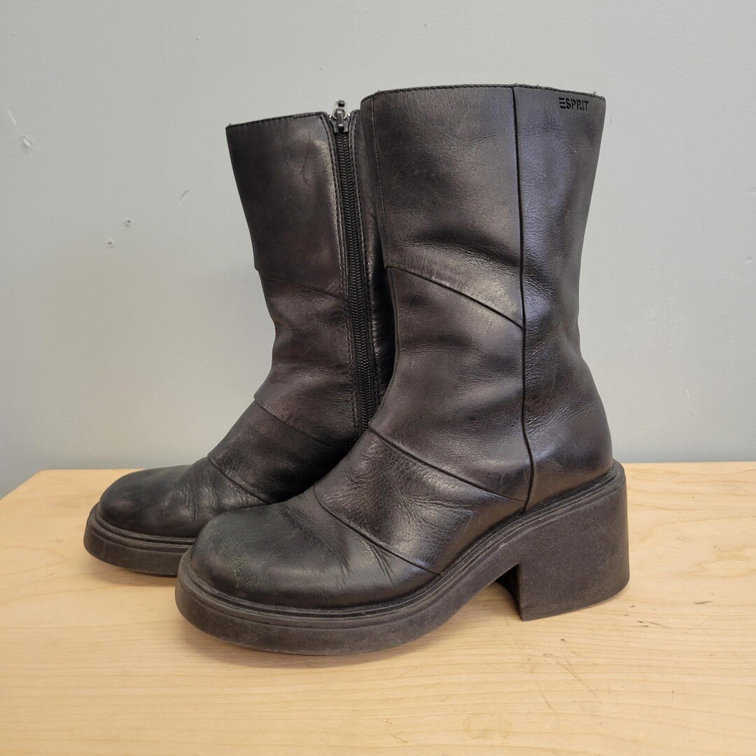 90s chunky heel boots