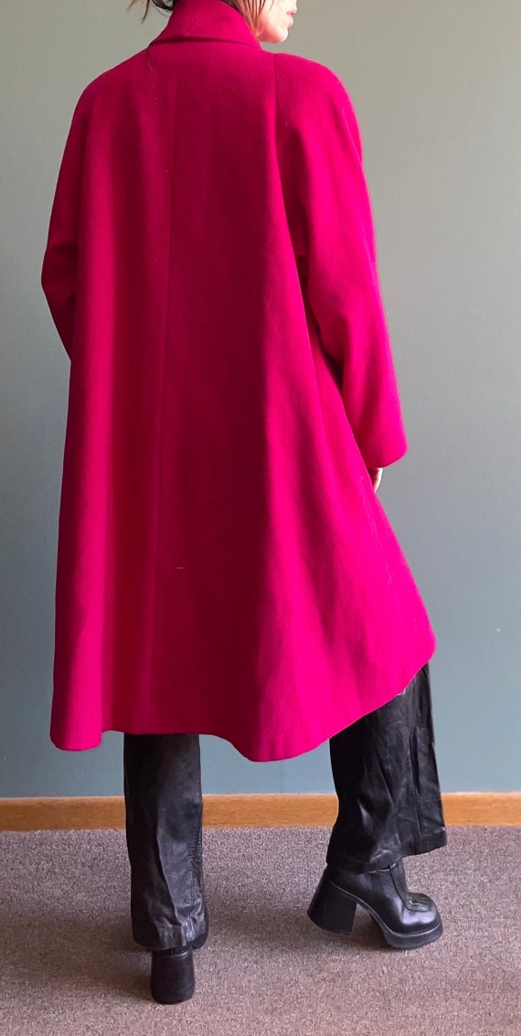 vintage ꕤ ꕤ 80s NEON pink WOOL COAT ꕤ ꕤ matching Sca… Gem