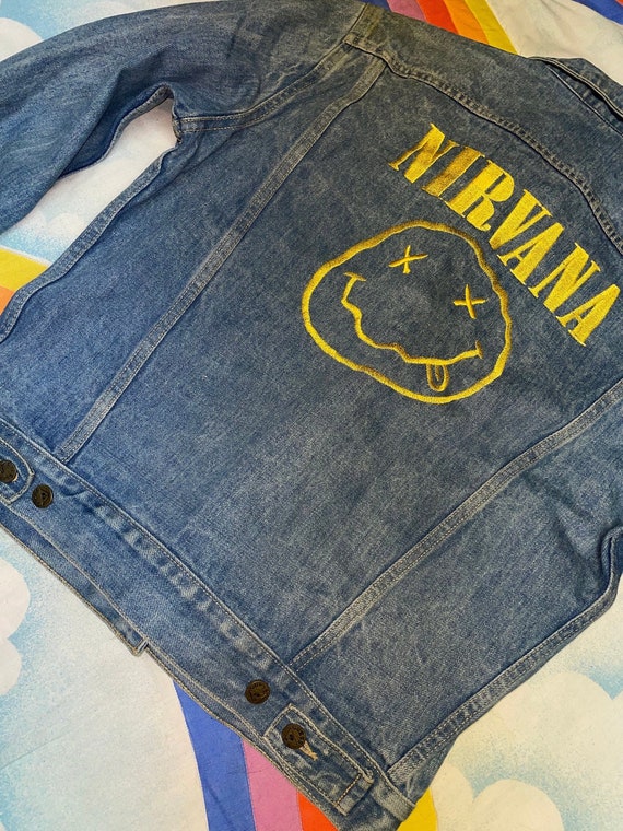 Vintage Guess 90s Nirvana Jacket // 90s Embroider… - image 2