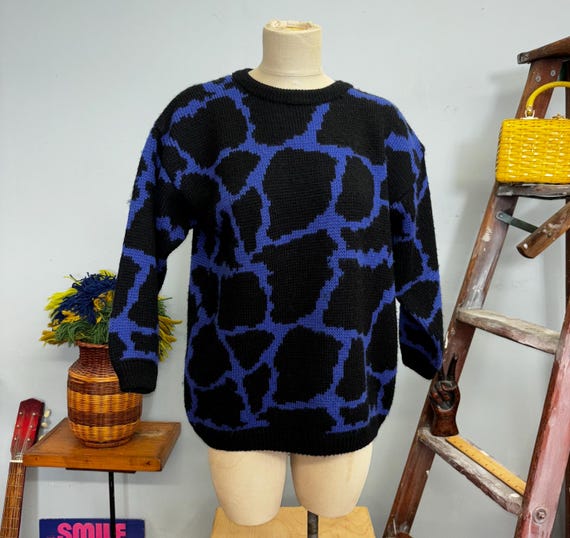 Vintage 80s ESPRIT Abstract Sweater: Oversized Pu… - image 6
