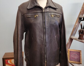 Vtg 60s LEATHER SUEDE JACKET // Vintage Genuine Leather Jc