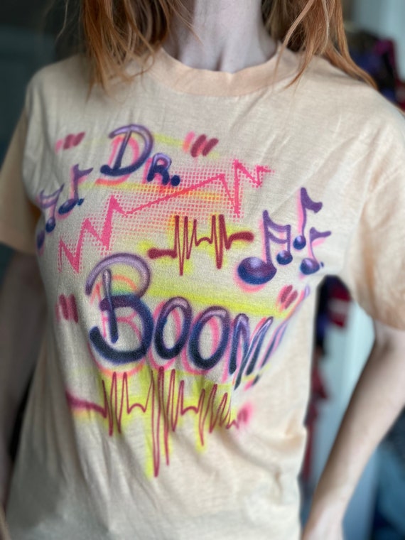 Vintage 80s Dr. Boom Shirt // Airbrushed Graffiti 