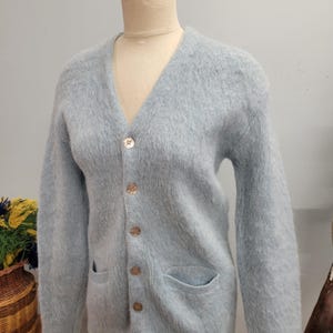 Vintage 1960s Brent MOHAIR Light Blue Plaid Button up Vintage 1960s Brent MOHAIR Light Blue Plaid Button up