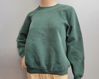 50s 60s Hanes Size Medium Windshield Sweatshirt Vintage Raglan