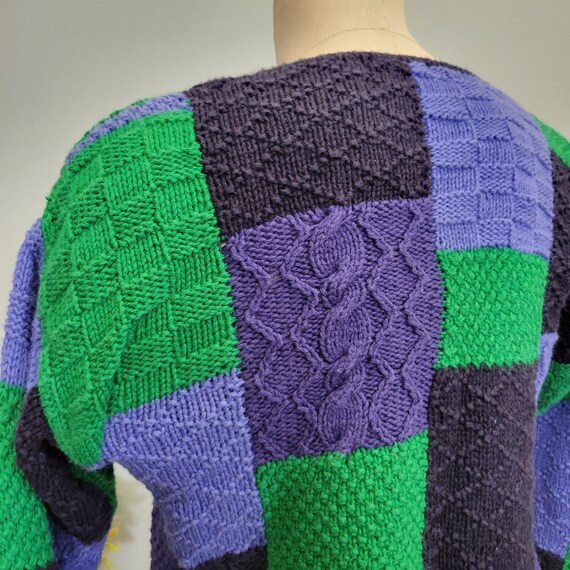 Vintage 90s Eagles Eye Patchwork Sweater: Geometr… - image 8