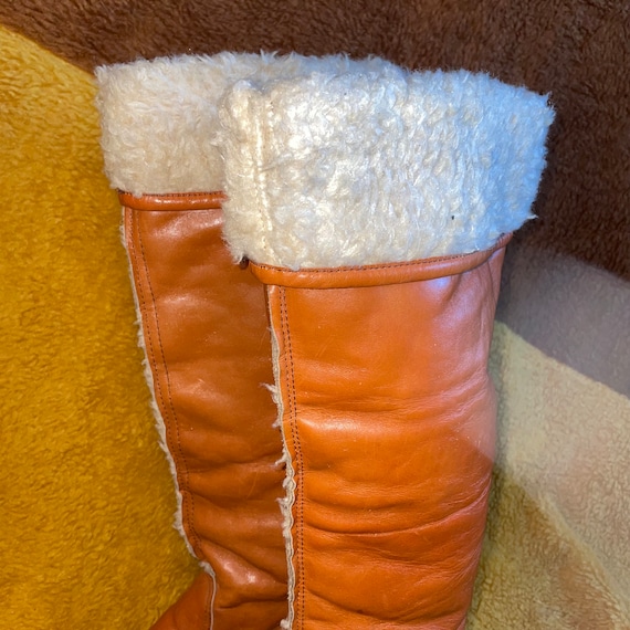 Vtg 70s PENNY LANE SHERPA boots knee high quilted… - image 5