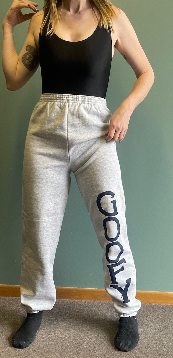 vtg 90s DISNEY GOOFY SWEATPANTS velva sheen gray e