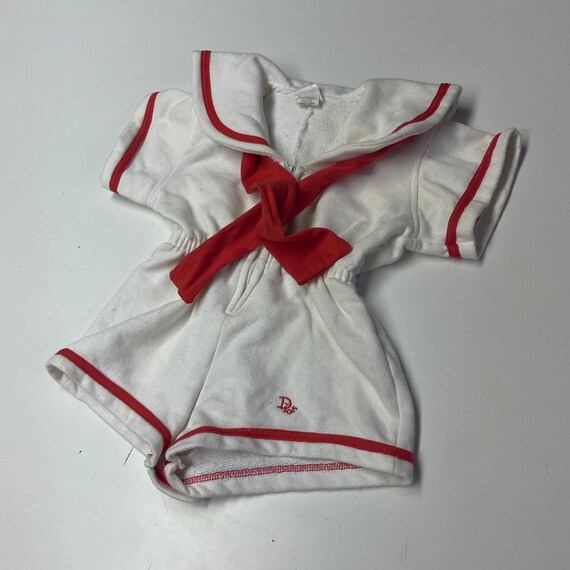 vtg Dior jr terrycloth baby onesie romper nautical