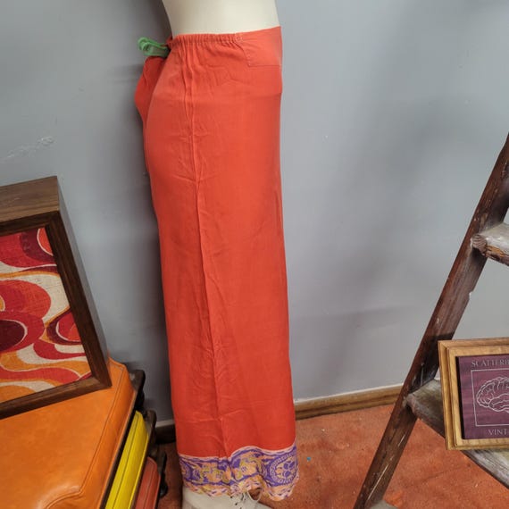 Vintage 1930s Beach Pajamas: Rayon Palazzos, Oran… - image 6