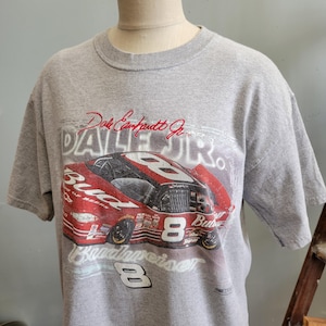 vtg 90s NASCAR TSHIRT / vintage Chase Authentics Dale Earnhardt Jr size large mens oversized collectible cars budweiser beer promo snack tee