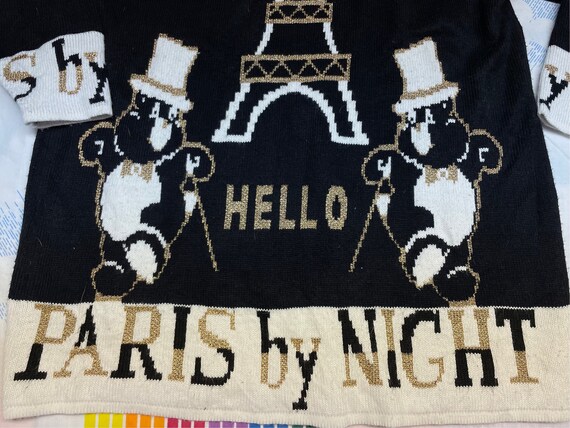 Vintage 80s 90s Hello Paris Sweater // Oversized … - image 7