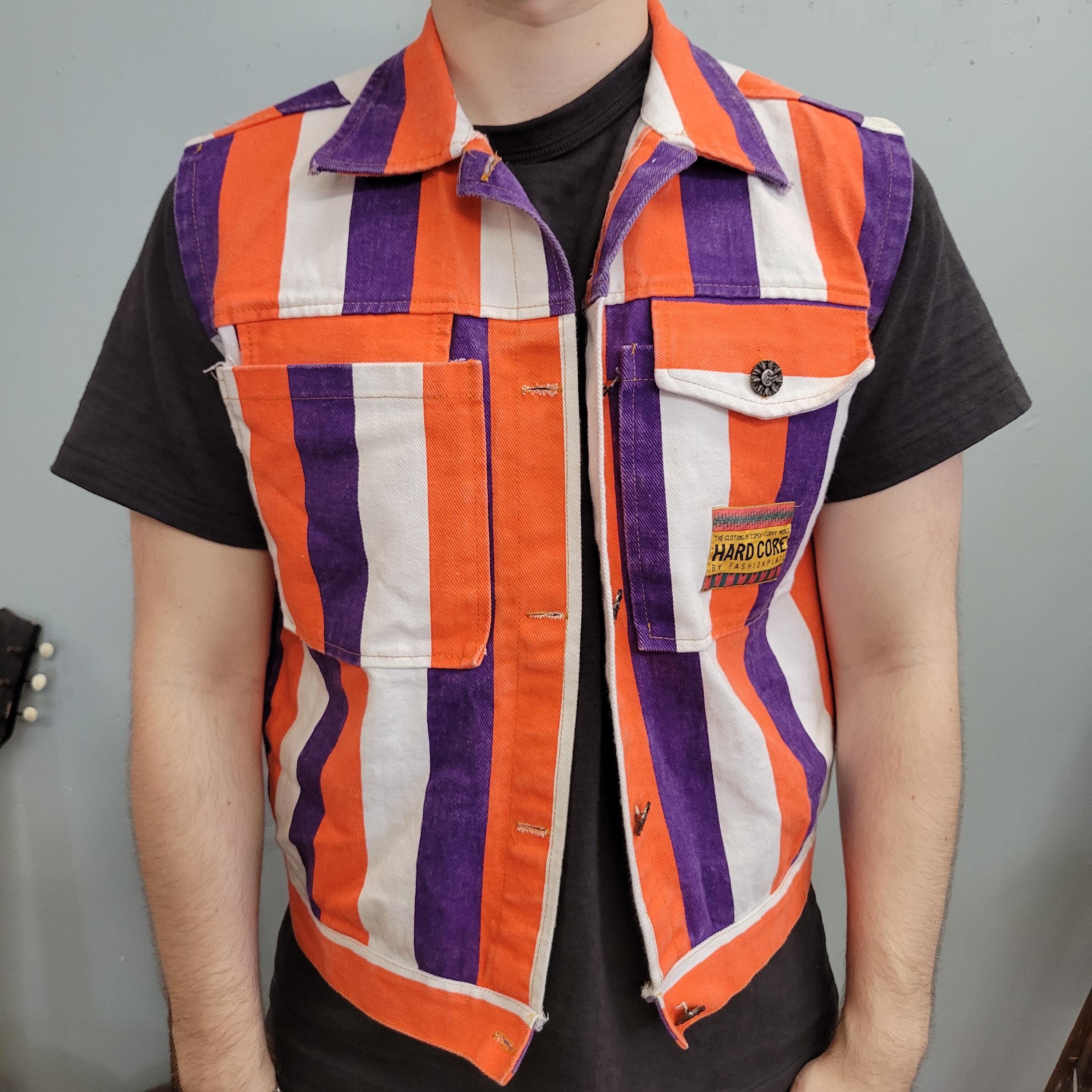 Vtg 90s RETRO STRIPED Vest // Vintage Multicolored Bright Vtg 90s RETRO STRIPED Vest // Vintage Multicolored Bright