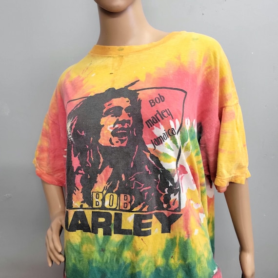 Vintage 80s Bob Marley Tie Dye Shirt: Rasta Reggae XL - Etsy Hong Kong