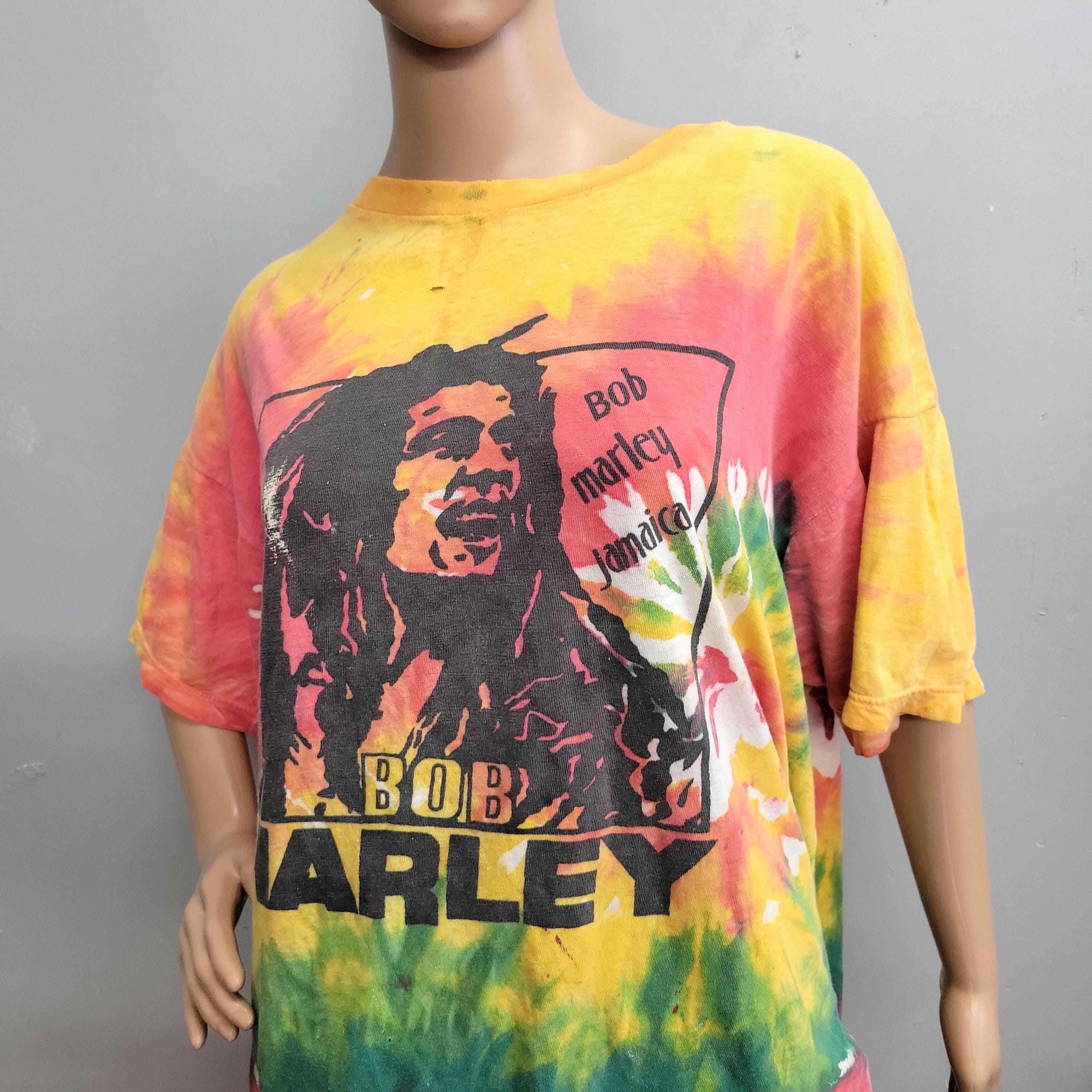 Vintage 80s Bob Marley Tie Dye Shirt: Rasta Reggae XL - Etsy